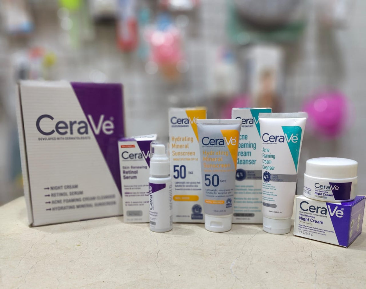 CeraVe Acne Skincare & Complete Face Care Routine Set