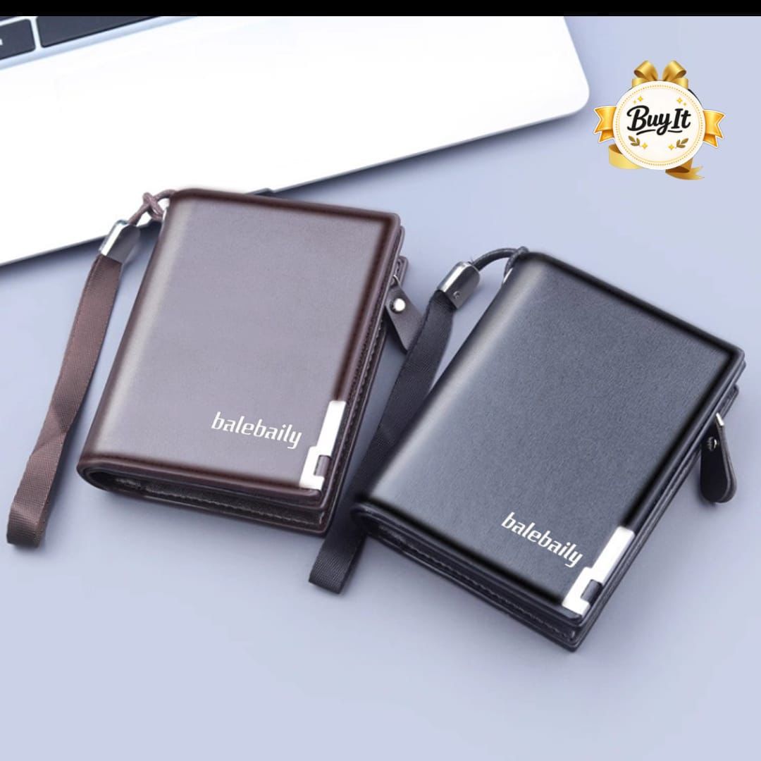 Bale Baily Mens Leather Wallet Bi Fold PU Leather Wallet For Men Slim Wallet With Card Slots - Black / Brown