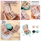 Portable Mini Jewelry Organizer Box - Travel Jewelry Storage Case - PU Leather Jewellery Box For Rings Earrings Necklace