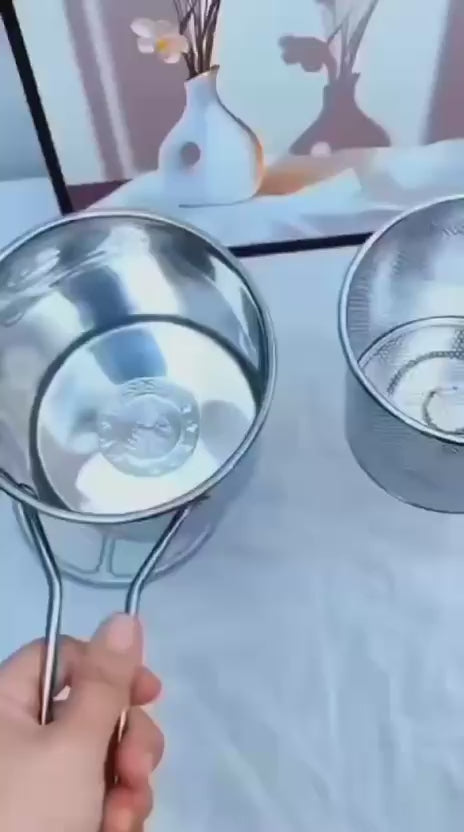 Mini Deep Frying Pot - Stainless Steel Fryer With Strainer