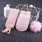 3 in 1 Bath Body Scrub Set - Loofah Belt & Glove