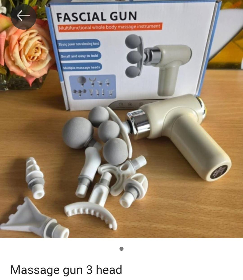 Fascial Gun 3 Head Massager - 8 in 1 Multifunctional Whole Body Massage Instrument - Deep Tissue Muscle Relaxation Gun - Portable Body Massager For Pain Relief
