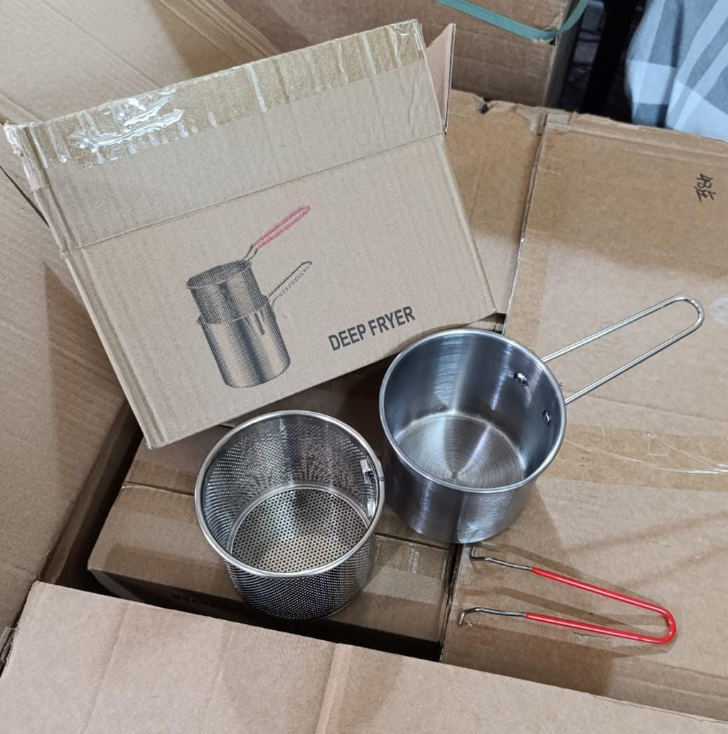 Mini Deep Frying Pot - Stainless Steel Fryer With Strainer