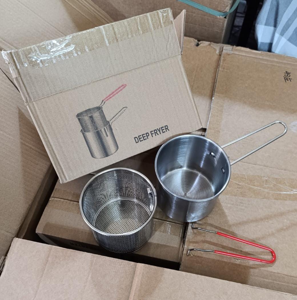 Mini Deep Frying Pot - Stainless Steel Fryer With Strainer