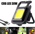 COB Rechargeable Keychain Light - Mini LED Torch Light - Super Bright COB Light With Bottle Opener & Carabiner Hook - USB Rechargeable Emergency Light For Camping