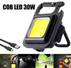 COB Rechargeable Keychain Light - Mini LED Torch Light - Super Bright COB Light With Bottle Opener & Carabiner Hook - USB Rechargeable Emergency Light For Camping