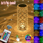 Rose Diamond Table Lamp - USB Charging Touch Control Lamp - 16 Colors RGB Crystal Lamp With Remote - Atmosphere Night Lamp For Bedroom
