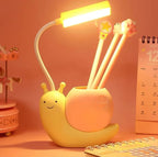 Snail Desk Lamp - Rechargeable Study Lamp With Pen Holder