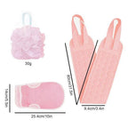 3 in 1 Bath Body Scrub Set - Loofah Belt & Glove