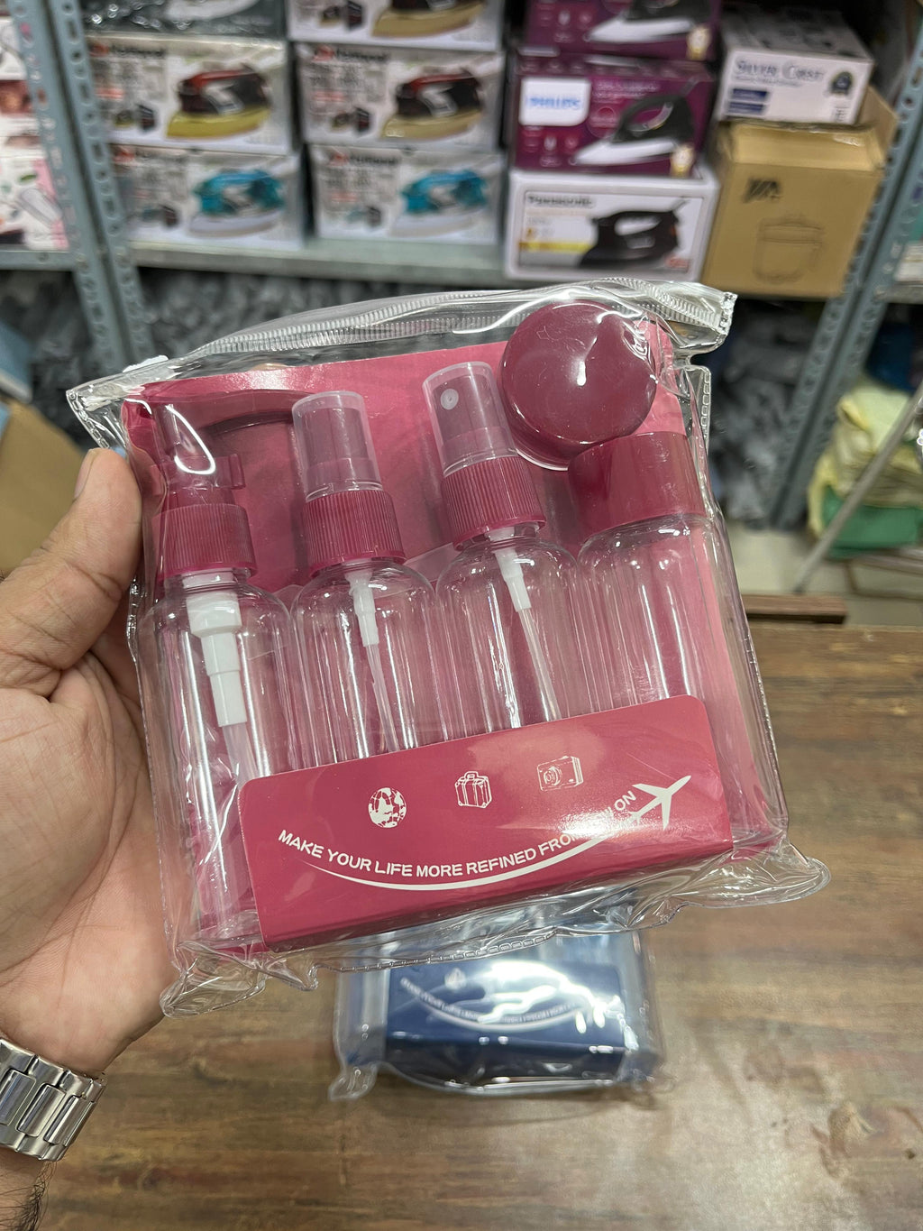 5 Pcs Travel Bottles Set - Refillable Kit With Pouch