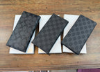 Men's Long Wallet For Men - Premium Check Design Long Purse - Large Capacity Wallet For Cash & Cards - Imported Quality Rexine Wallet - LV Check Style Gents Wallet
