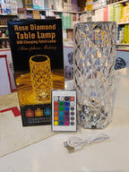 Rose Diamond Table Lamp - USB Charging Touch Control Lamp - 16 Colors RGB Crystal Lamp With Remote - Atmosphere Night Lamp For Bedroom